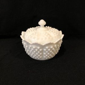 Fenton, Hobnail Milk Glass, Covered Candy Dish
